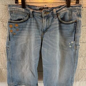 Lucky Brand Light Blue Embroidered Jean Shorts